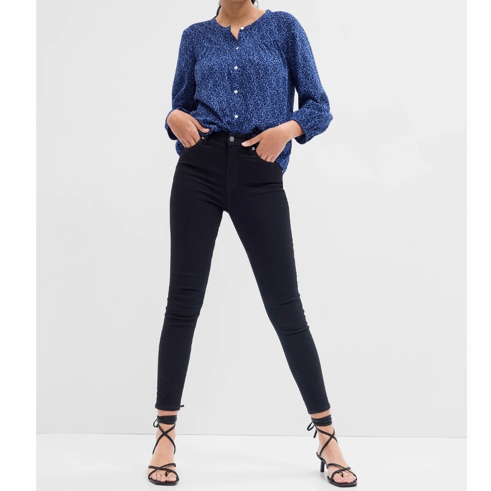 New GAP Universal Jegging High Rise Black Denim Jeans Size 27 / 4 Tall